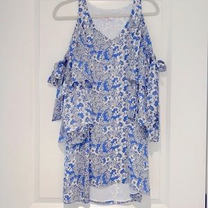Parker floral cold shoulder mini dress